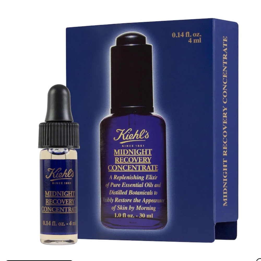 NWT Kiehl’s Midnight Recovery Concentrate Moisturizing Face Oil Serum 4ml/0.14oz